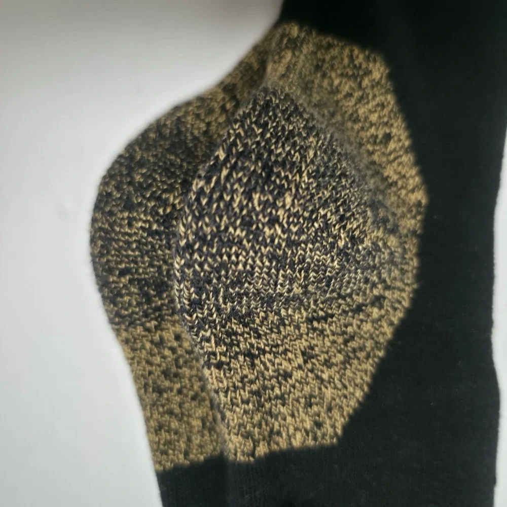 Carhartt Men's Midweight Cotton Steel Toe Boot Socks 1 Pair Black Gold Cushioned